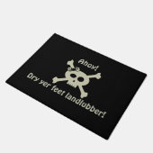 Funny Pirate Skull Landlubber Welkom Doormat Deurmat (Schuin)