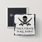 Funny Pirate Talk Button (Voorkant /achterkant)