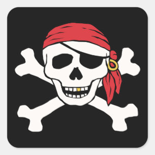 Funny Pirate Vierkante Sticker