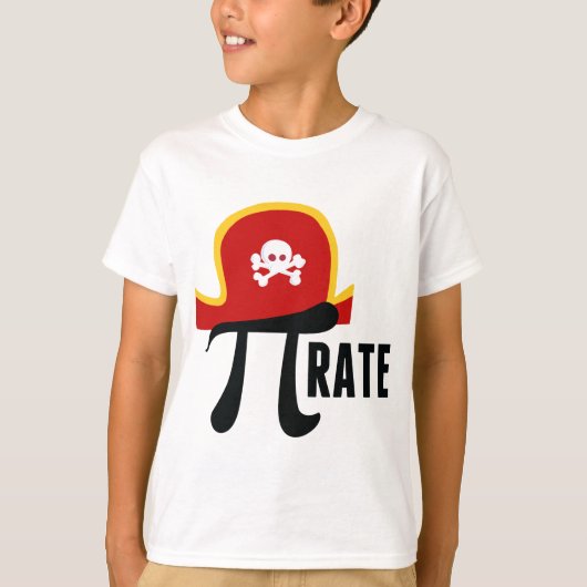 Funny Pirate Wiskunde Pun Pi Dag Kinder T-shirt (Voorkant)