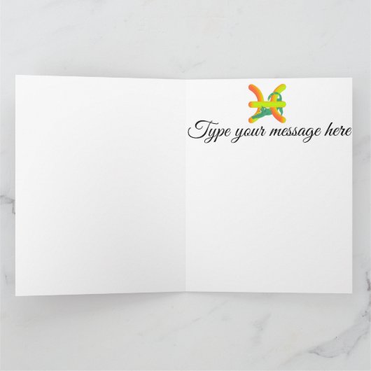 Funny Pisces Cat Personalized Birthday Kaart (Binnen)