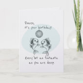 Funny Pisces Disco Fish Birthday Card Kaart (Voorkant)