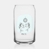Funny Pisces Zodiac Disco Fish Drinkware Set Blikvorm Glas (Voorkant)