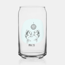 Funny Pisces Zodiac Disco Fish Drinkware Set Blikvorm Glas