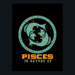 Funny Pisces Zodiac Star Sign Astrology Birthday Poster<br><div class="desc">Pisces zodiac star en symbool. retrospectief ontwerp voor degenen die in februari of maart geboren zijn. Koel en grappig verjaardagsfeest voor Pisces baby, koning, koningin, prinses en het leven van het feest. Ideaal voor diegenen die van constellatie, astrologie, sterrenteken en horoscoop houden. Geweldig kerstcadeau en verjaardagscadeau voor zoon, dochter, vrienden,...</div>