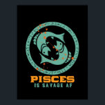 Funny Pisces Zodiac Star Sign Astrology Birthday Poster<br><div class="desc">Pisces zodiac star en symbool. retrospectief ontwerp voor degenen die in februari of maart geboren zijn. Koel en grappig verjaardagsfeest voor Pisces baby, koning, koningin, prinses en het leven van het feest. Ideaal voor diegenen die van constellatie, astrologie, sterrenteken en horoscoop houden. Geweldig kerstcadeau en verjaardagscadeau voor zoon, dochter, vrienden,...</div>