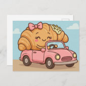 Funny pistachio croissant briefkaart (Voorkant / Achterkant)