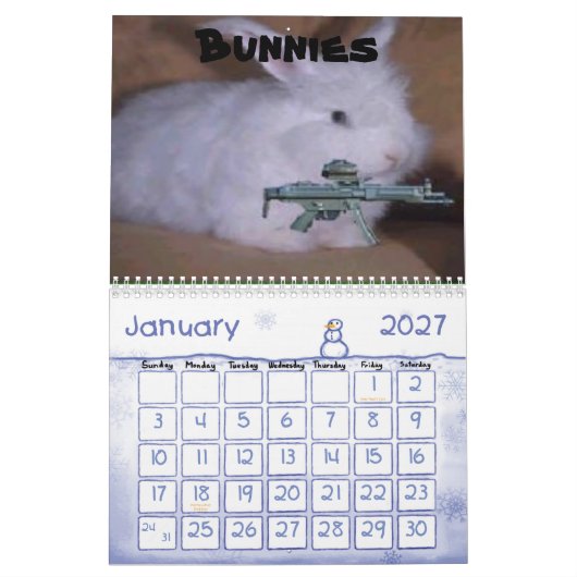 Funny pistolen Calendar Kalender (Jan 2027)