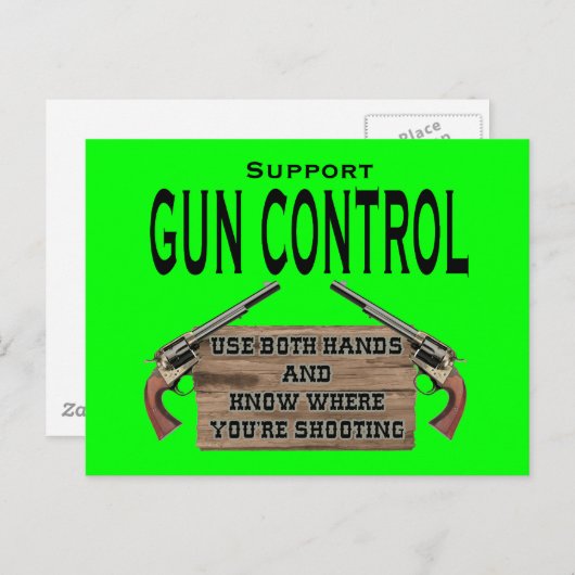 Funny Pistool Control Briefkaart #1 (Voorkant / Achterkant)