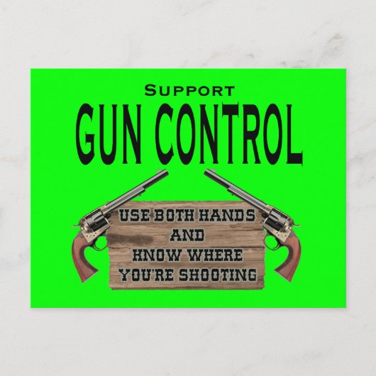 Funny Pistool Control Briefkaart #1 (Voorkant)