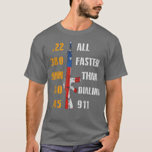 Funny Pistool Rifle USA Offenant Humor Patriotic T-shirt