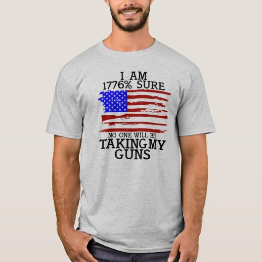 Funny Pistool Rights American Flag T-shirt (Voorkant)