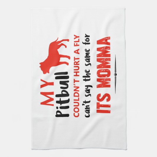 Funny Pit-bull design Theedoek (Verticaal)