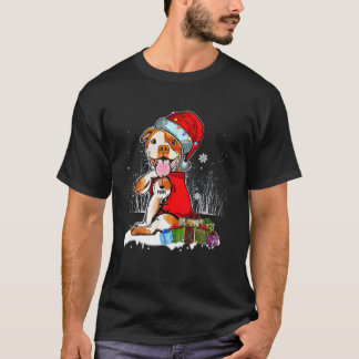 Funny Pit Bull Kerstmis Ik hou van Tattoo Xmas Pa T-shirt