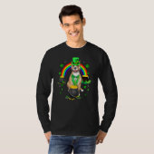 Funny Pit Bull Leprechaun Shamrock St Patrick's Da T-shirt (Voorkant volledig)