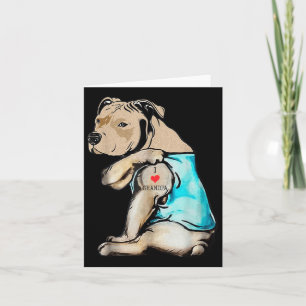 Funny Pitbull Dog I Love Grandpa Tattoo Funny Gran Kaart