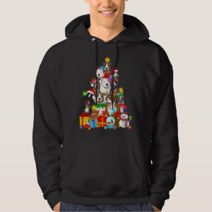 Funny Pitbull Dog-kerstboomlampjes Puppy Dog Hoodie