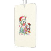 Funny Pitbull Dog T-shirt met kerstmis Snowman Xma Luchtverfrisser (Links)