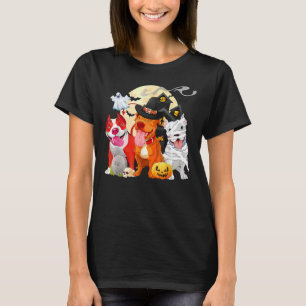 Funny Pitbull Dog Witch Pet Scary Pumpkin Hwerwee T-shirt
