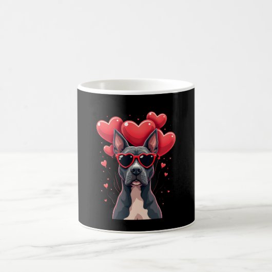 Funny Pitbull Heart Valentines Day Dog Dad Mom Gif Koffiemok (Center)