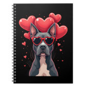 Funny Pitbull Heart Valentines Day Dog Dad Mom Gif Notitieboek (Voorkant)