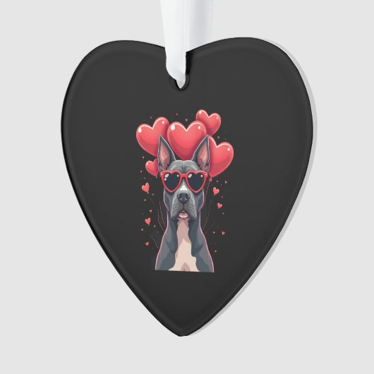 Funny Pitbull Heart Valentines Day Dog Dad Mom Gif Ornament (voorkant)