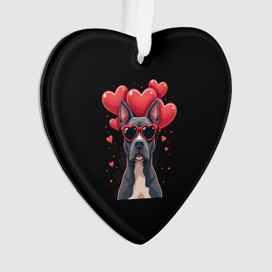 Funny Pitbull Heart Valentines Day Dog Dad Mom Gif Ornament (voorkant)