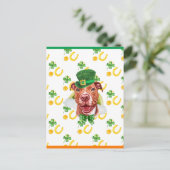 Funny Pitbull Shamrock St. Patricks Day Feestdagenkaart (Staand voorkant)