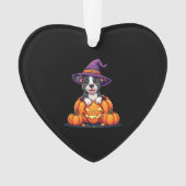 Funny Pitbull Witch Pumpkin Dog Halloween Mens Wom Ornament (voorkant)