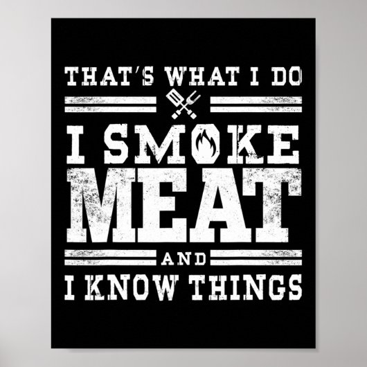 Funny Pitmaster I Smoke Meat Bbq Smoker Grill Gift Poster (Voorkant)