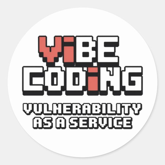 funny pixel-art Cybersecurity network Ronde Sticker (Voorkant)
