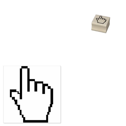 Funny Pixel Art Hand Geeky Scrapbooking Journaling Rubberstempel (Gestempeld)