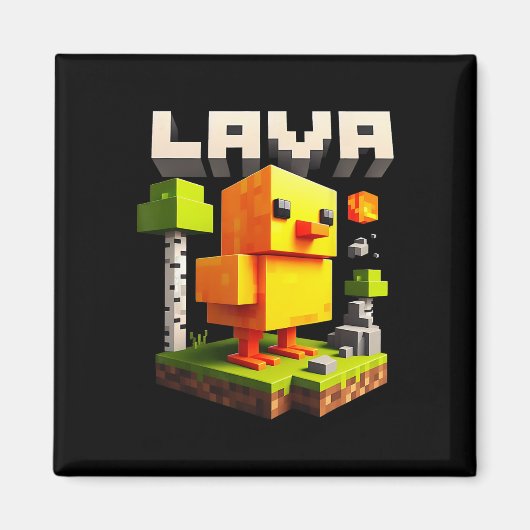 Funny Pixel Chicken Gamer Humor Meme  Magneet (Voorkant)