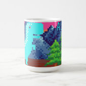 Funny Pixel Gamer Pixelated- Dinosaur Illustration Koffiemok (Center)
