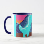 Funny Pixel Gamer Pixelated- Dinosaur Illustration Mok (Links)