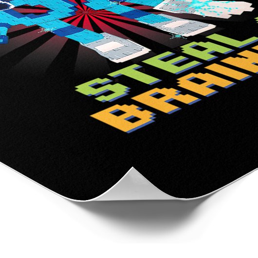 Funny Pixel Meme Bruh 67 Steal A Brainrot  Poster (Hoek)