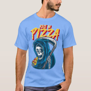 Funny pizza breekt grim reaper rust op Pizza T-shirt