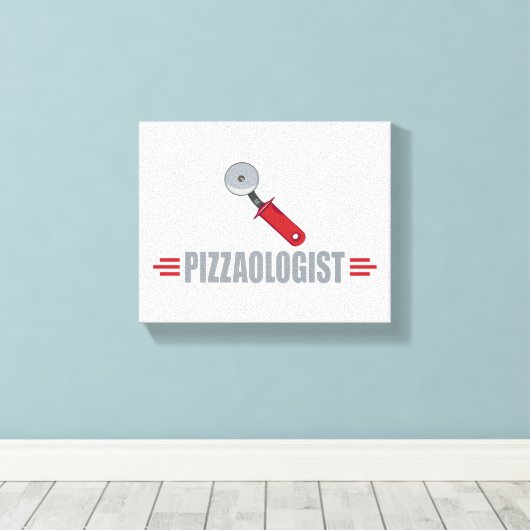 Funny Pizza Canvas Afdruk (Insitu (Houten vloer))