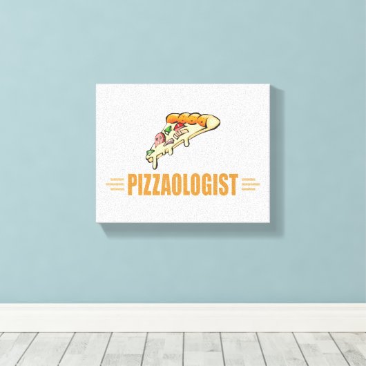 Funny Pizza Canvas Afdruk (Insitu (Houten vloer))