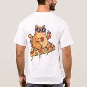 Funny Pizza Cat ,Just a Cat Who Loves Pizza T-shirt (Achterkant)