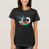 Funny Pizza Cat Surfen Fun Surfs Up Kat T-shirt (Voorkant)
