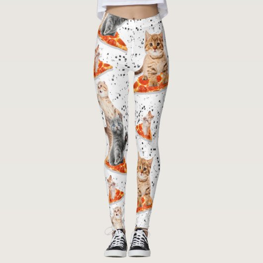 Funny Pizza Cats - Cute Pizza Hamster Leggings (Voorkant)