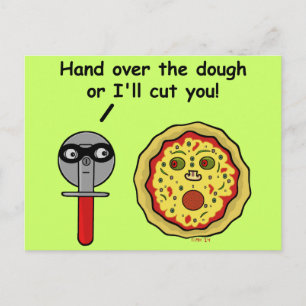 Funny Pizza Cutter Dough Pun Briefkaart