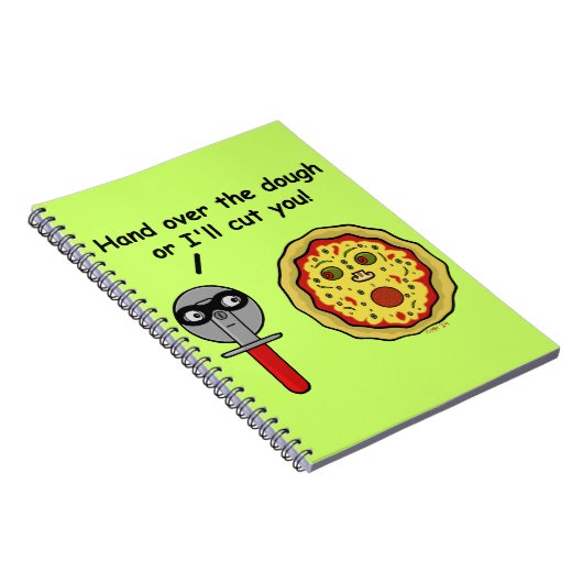 Funny Pizza Cutter Dough Pun Notitieboek (Rechterzijde)