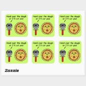 Funny Pizza Cutter Dough Pun Vierkante Sticker (Vel)