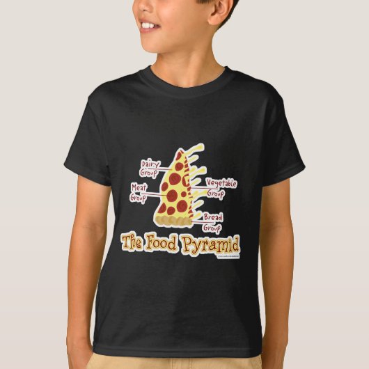 Funny Pizza Food Pyramid T-shirt (Voorkant)