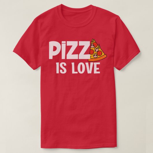 Funny Pizza is Love Slice of Heaven 853 T-shirt (Design voorkant)