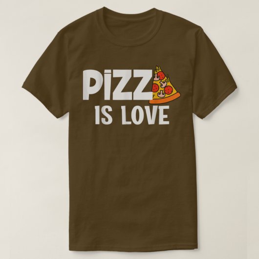 Funny Pizza is Love Slice of Heaven T-Shirt (Design voorkant)