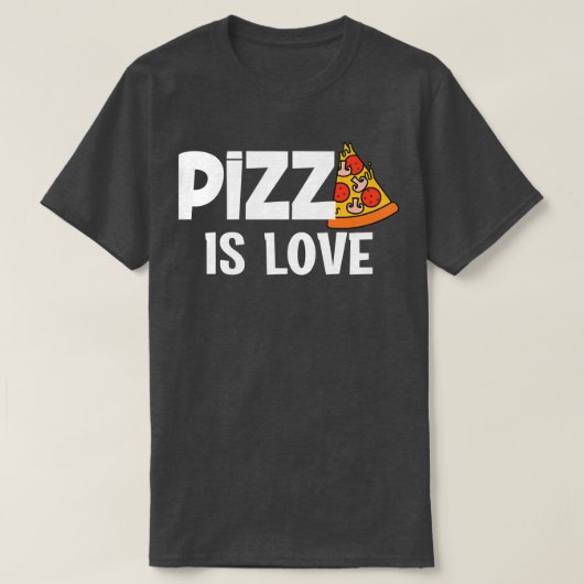 Funny Pizza is Love Slice of Heaven T-shirt (Design voorkant)