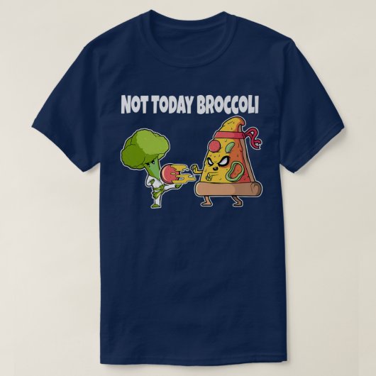 Funny Pizza Kawaii Karate Fighting Broccoli Funny T-shirt (Design voorkant)